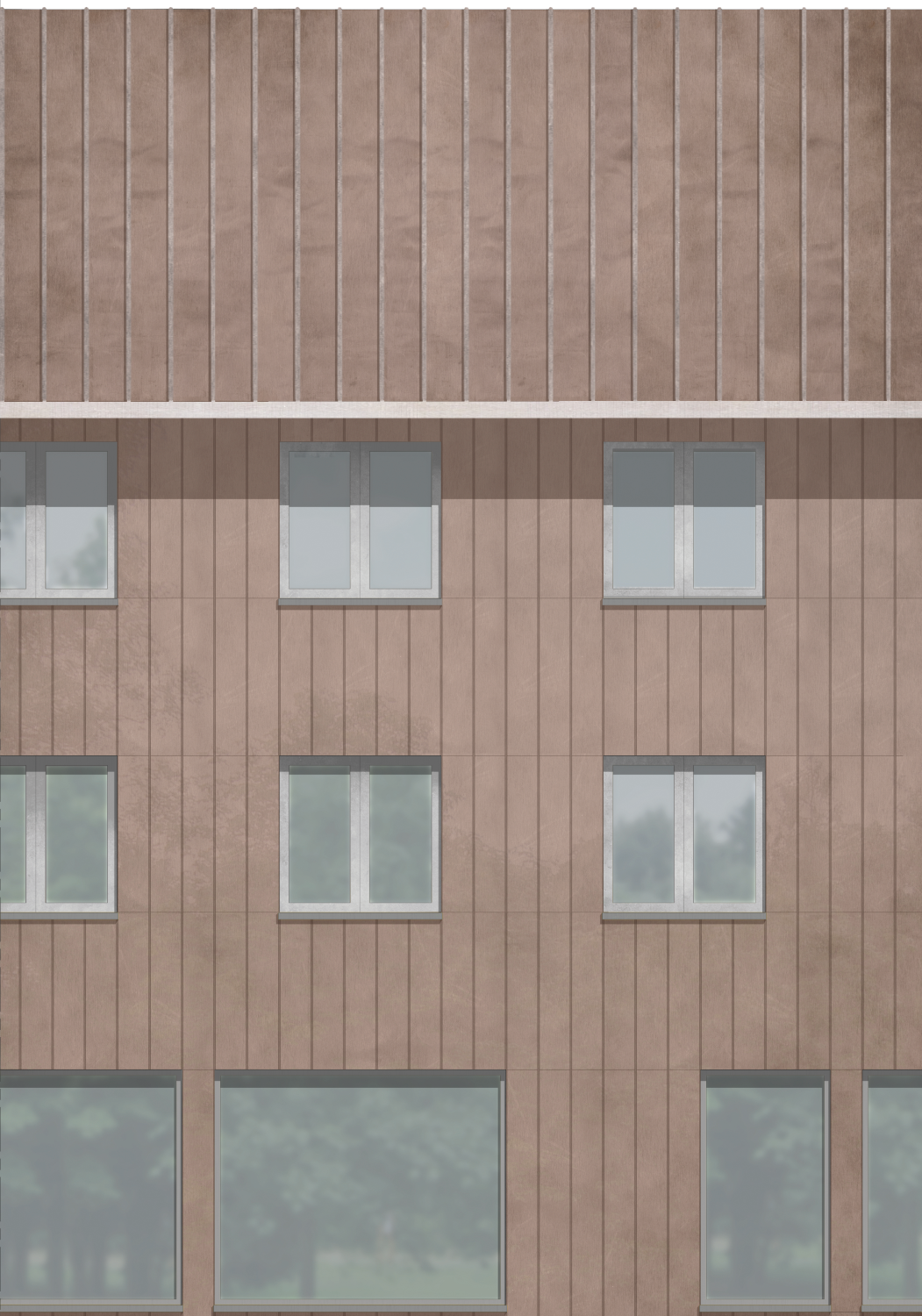 Schnitt, Visualisierung, Kirkel, Bildungszentrum, Fassade