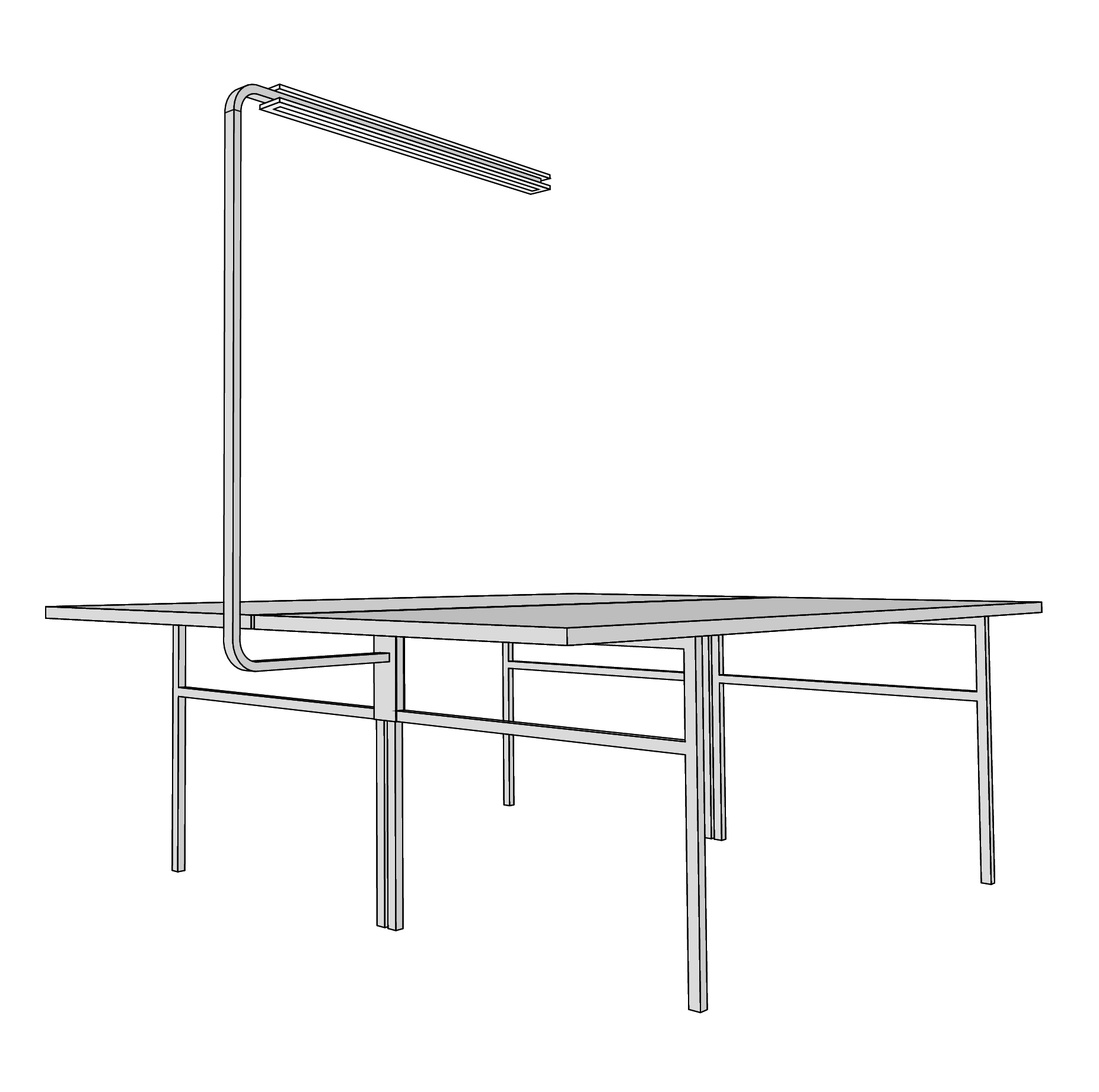 lamp, visualization, desk, floor lamp, silver